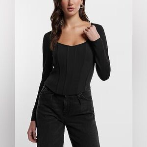 Body contour high compression long sleeve corset top